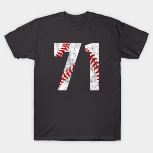 Vintage #71 Baseball Laces Baseball Mom Jersey Love Baseball T-Shirt